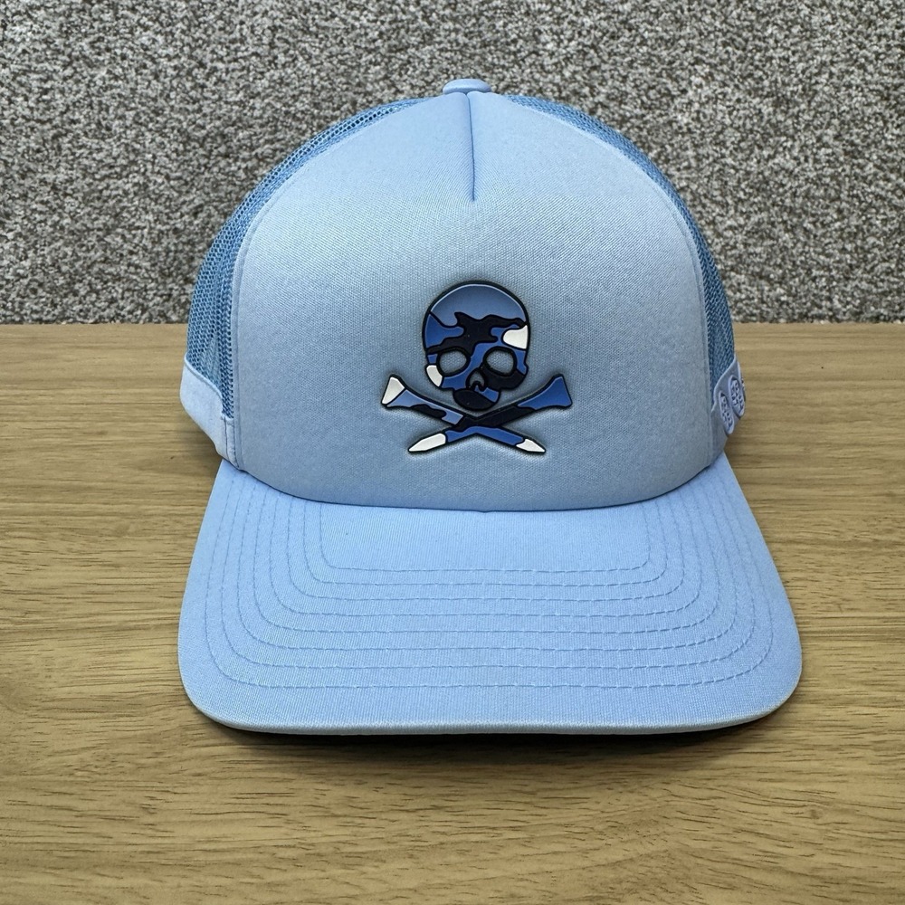 G Fore Hat Snapback Blue Mesh Trucker Camo Skull Crossbone Golf Graphic G4